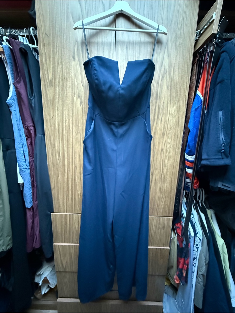Dessy Collection Navy Formal Wide Leg Jumpsuit Size 10